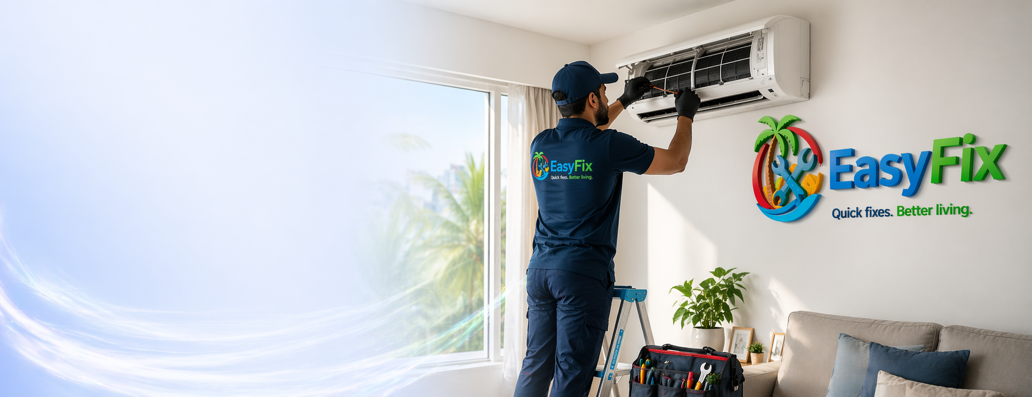 EasyFix AC repair service banner in Greater Male Area