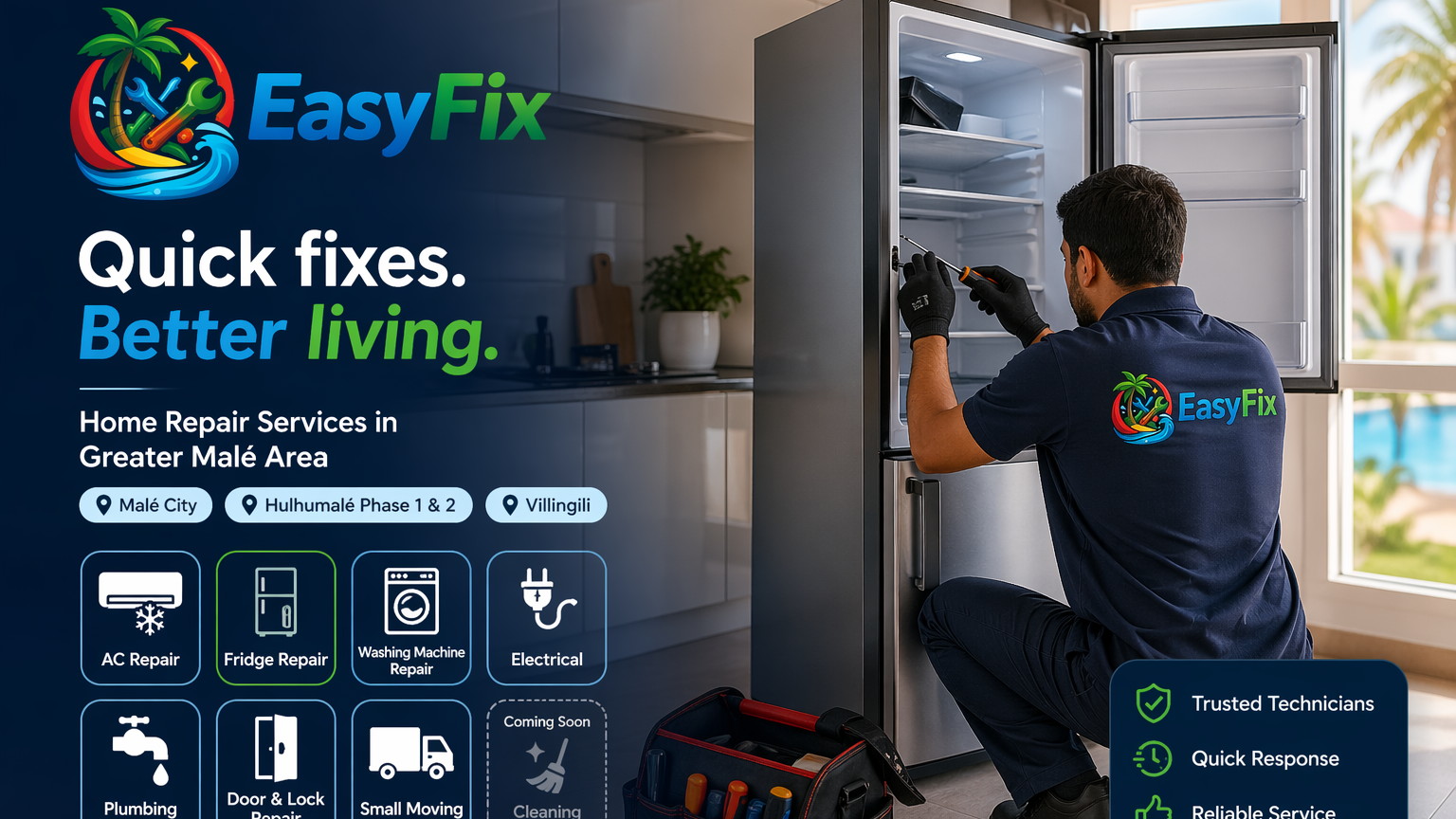 🚀 New Services for Easy Fix — Home Repair Services in Greater Malé Area